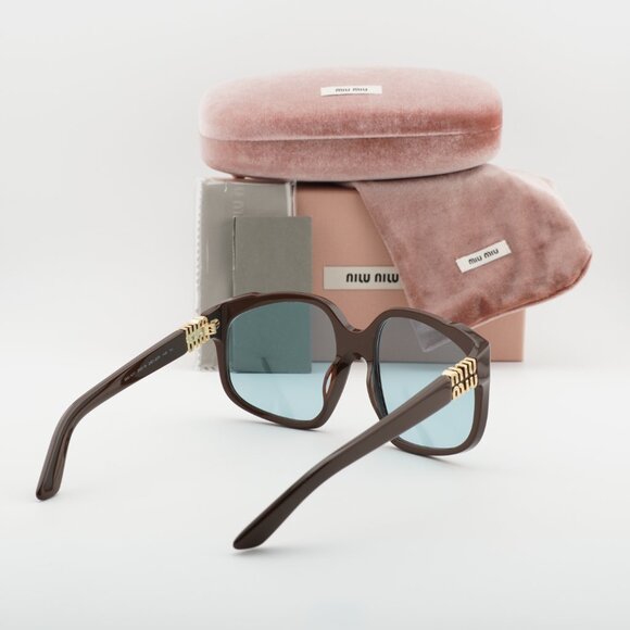 Miu Miu MUA07S 24D20R Square Sunglasses – Shiny Brown \\Light Blue main image 8